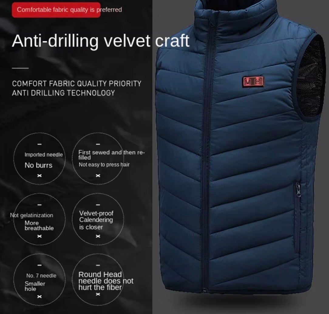 Gilet chauffant 17/13 zones pour femmes et hommes. Veste tactique électrique à chauffage USB.