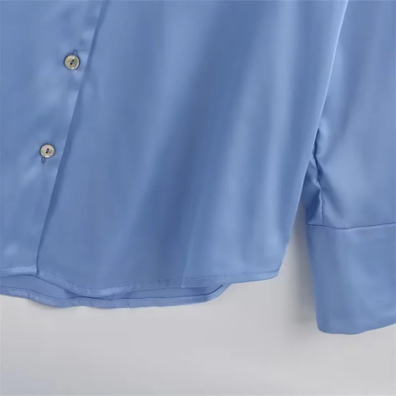 Long-sleeved Satin Shirt