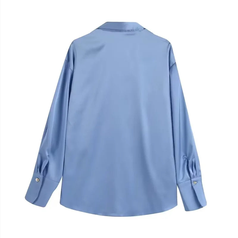 Long-sleeved Satin Shirt