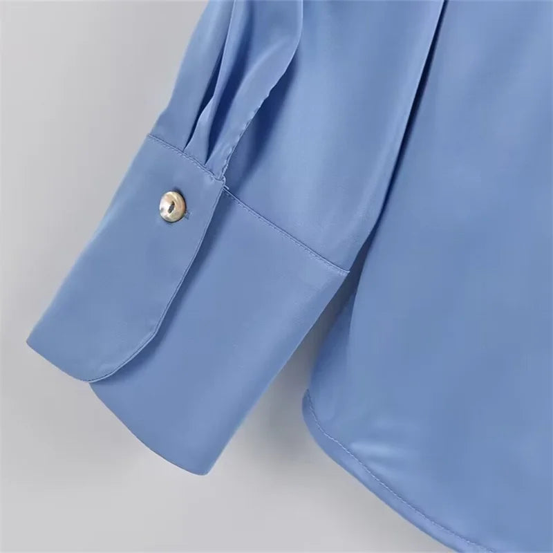 Long-sleeved Satin Shirt