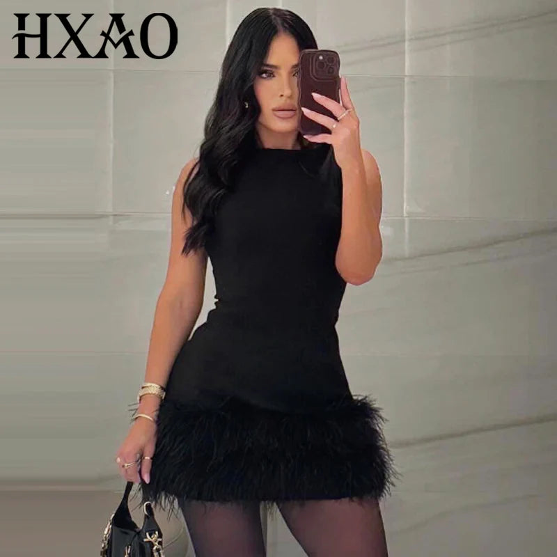 Robe en plumes Mini