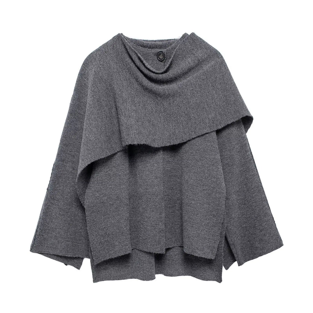 Women Fashion Scarf Woolen Jacket Long Sleeve