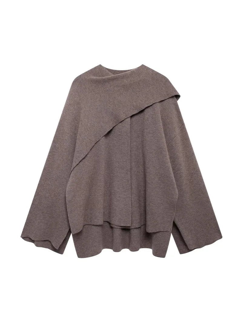 Women Fashion Scarf Woolen Jacket Long Sleeve