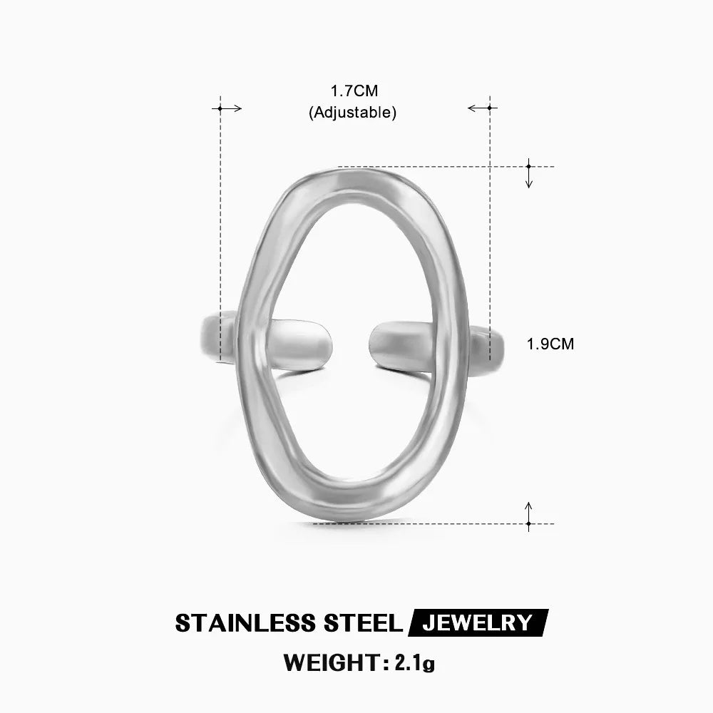 Bague en acier inoxydable doré en forme de cœur anneau creux, bijou étanche