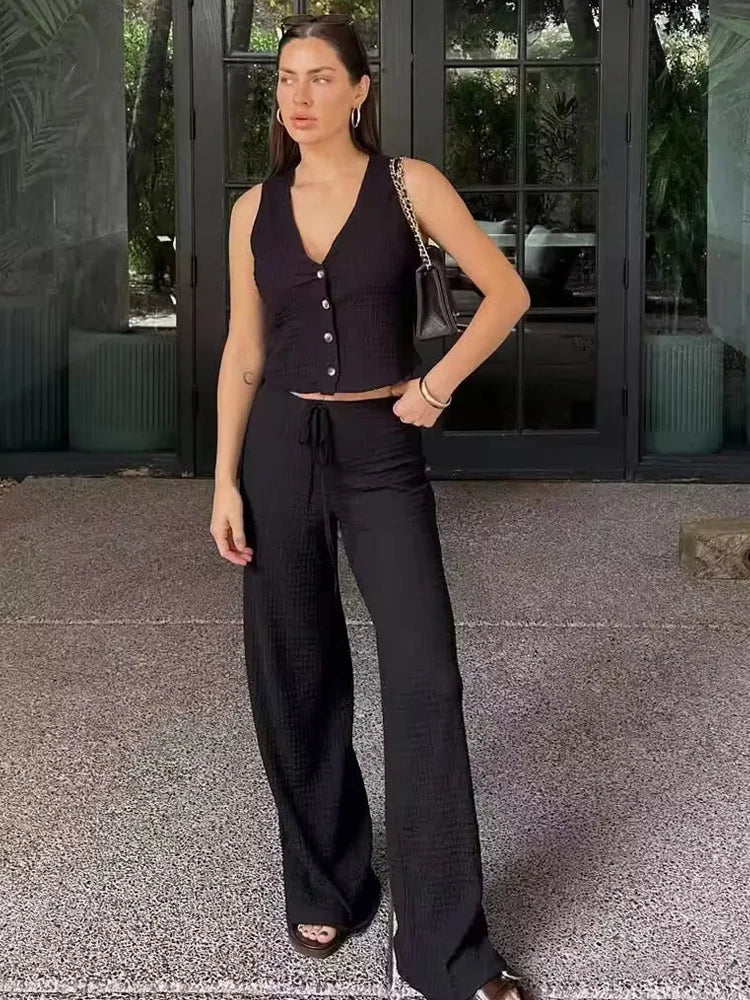 Ensemble deux pièces                          Pantalon Long et Haut Court