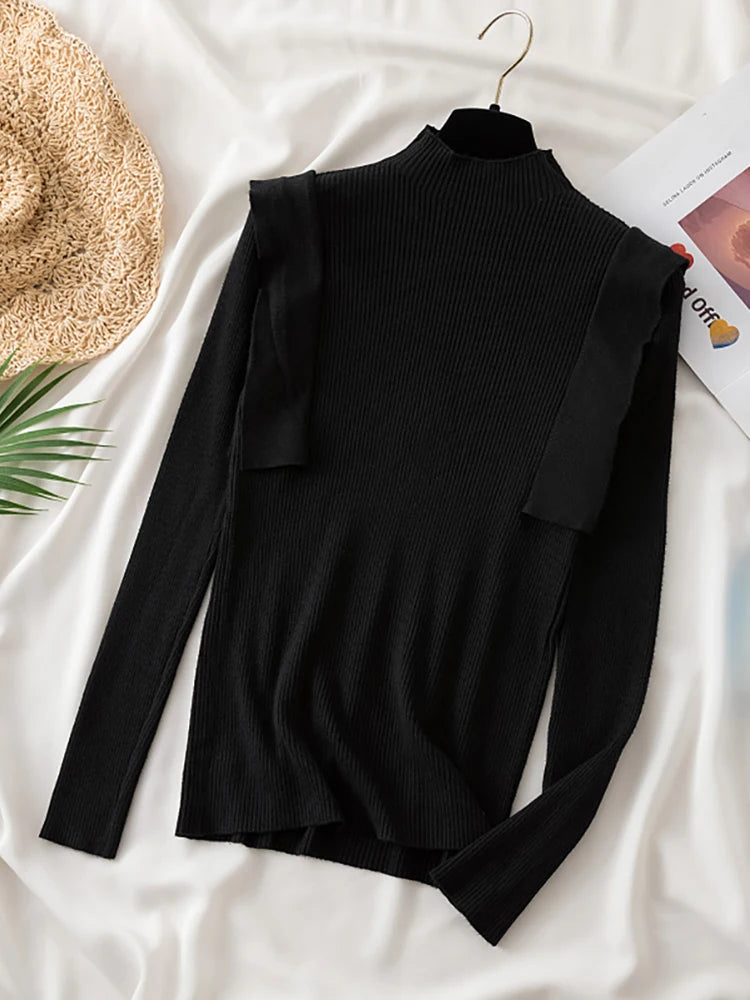 Pull Volants Col-roulé