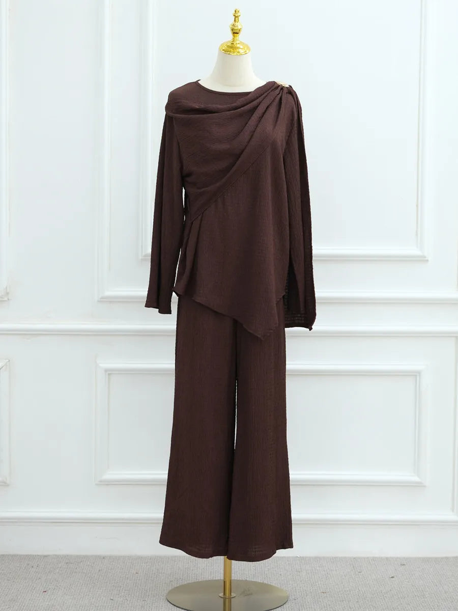 Ensemble deux pièces abaya Türkiye haut et pantalon