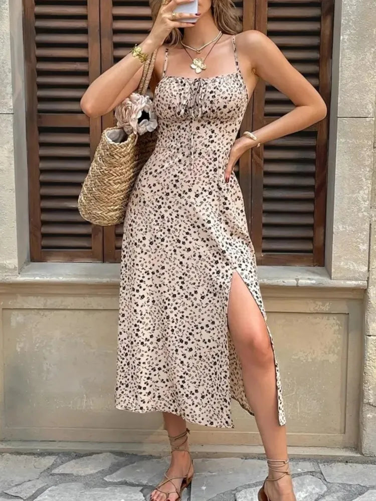 Suspender Dress Sleeveless High Waist