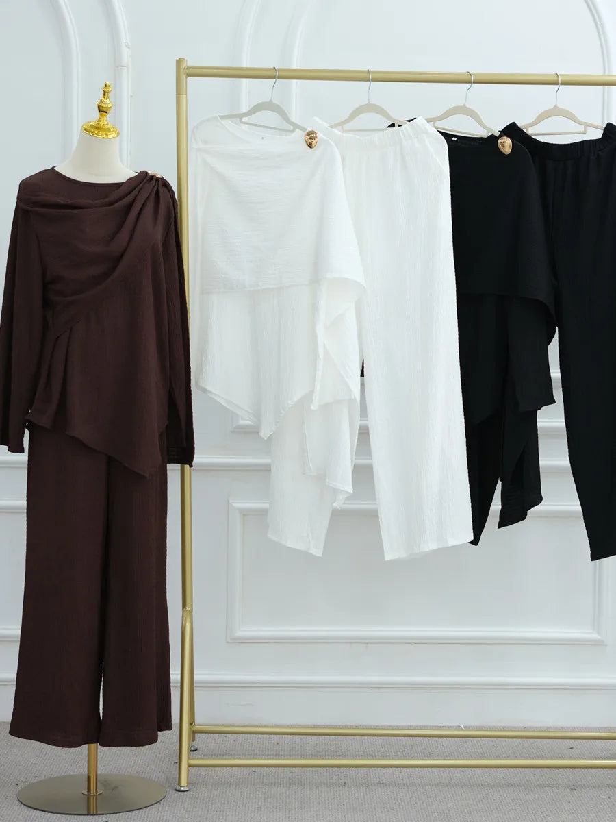 Ensemble deux pièces abaya Türkiye haut et pantalon
