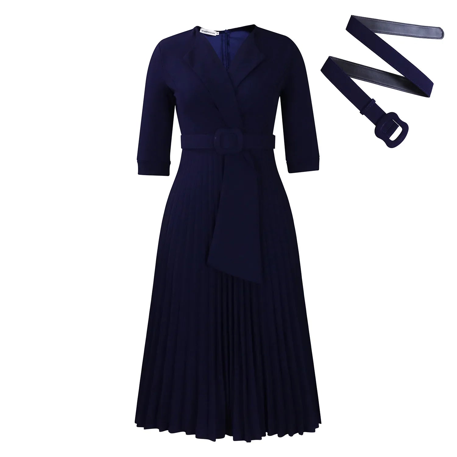 Pleated Dress Women High Waist