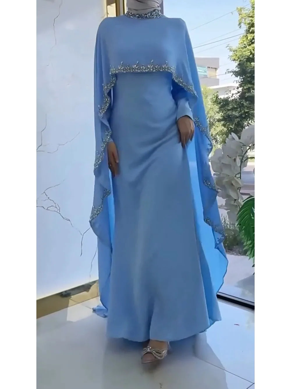 Pelerinli  Luxe Tesettür Abiye