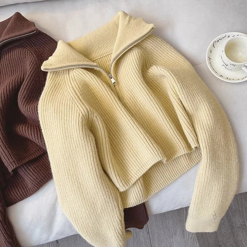 Half-zipper Sweater Top