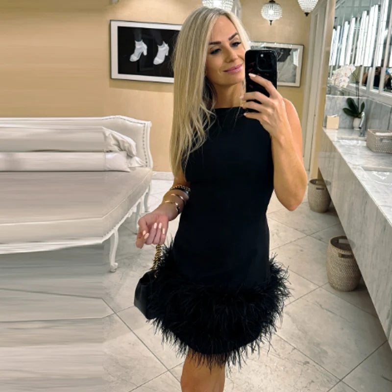 Robe en plumes Mini