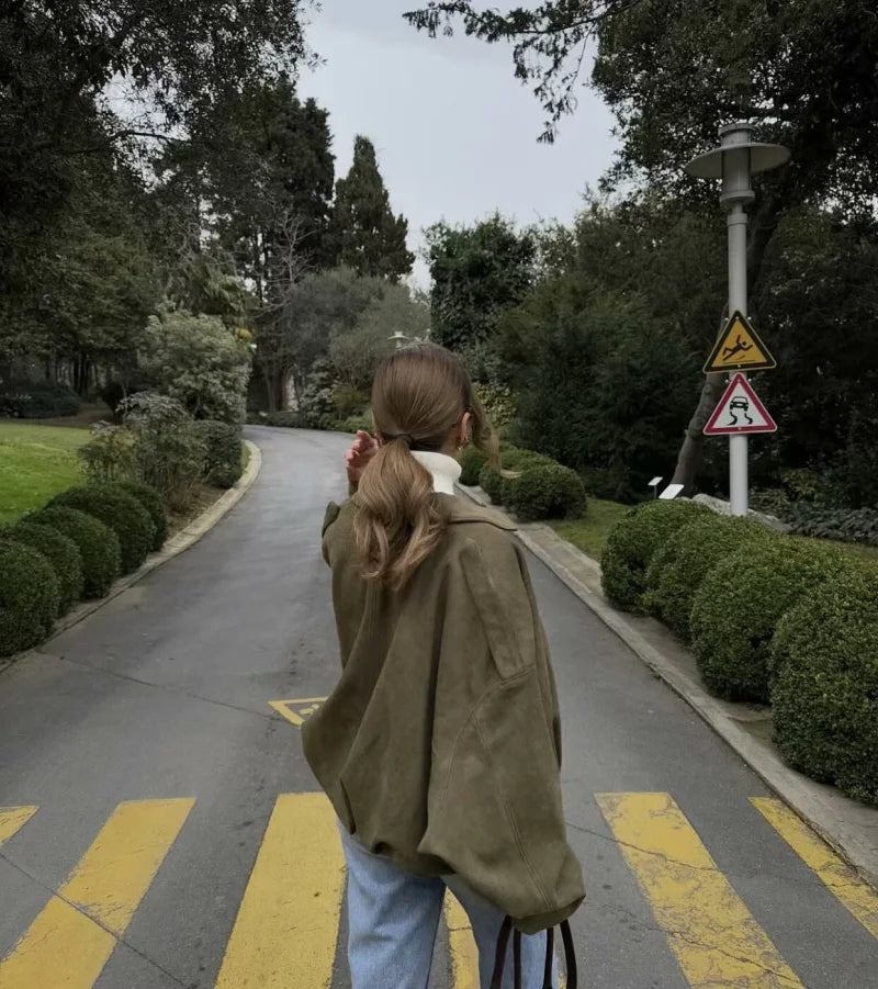 Veste bomber vintage verte idéale pour vos tenues