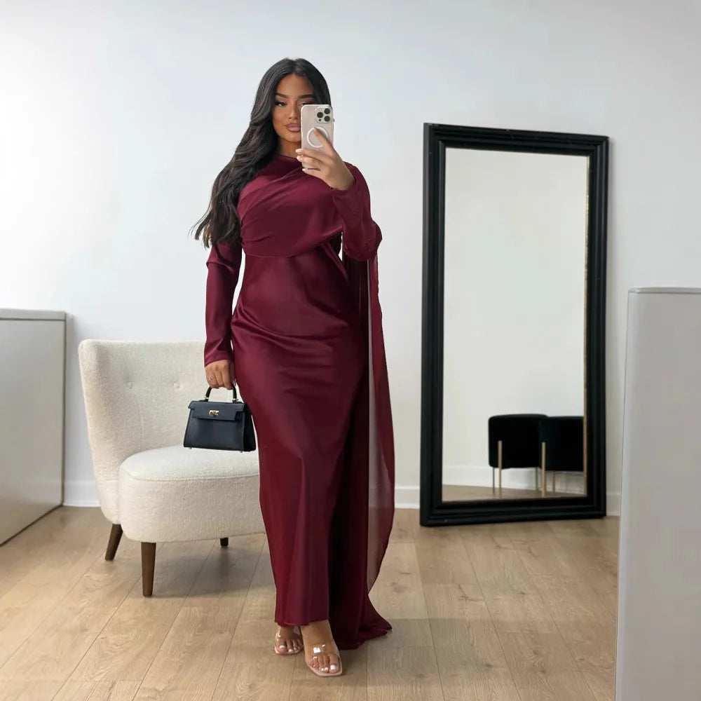 Satin Chiffon Evening Dress