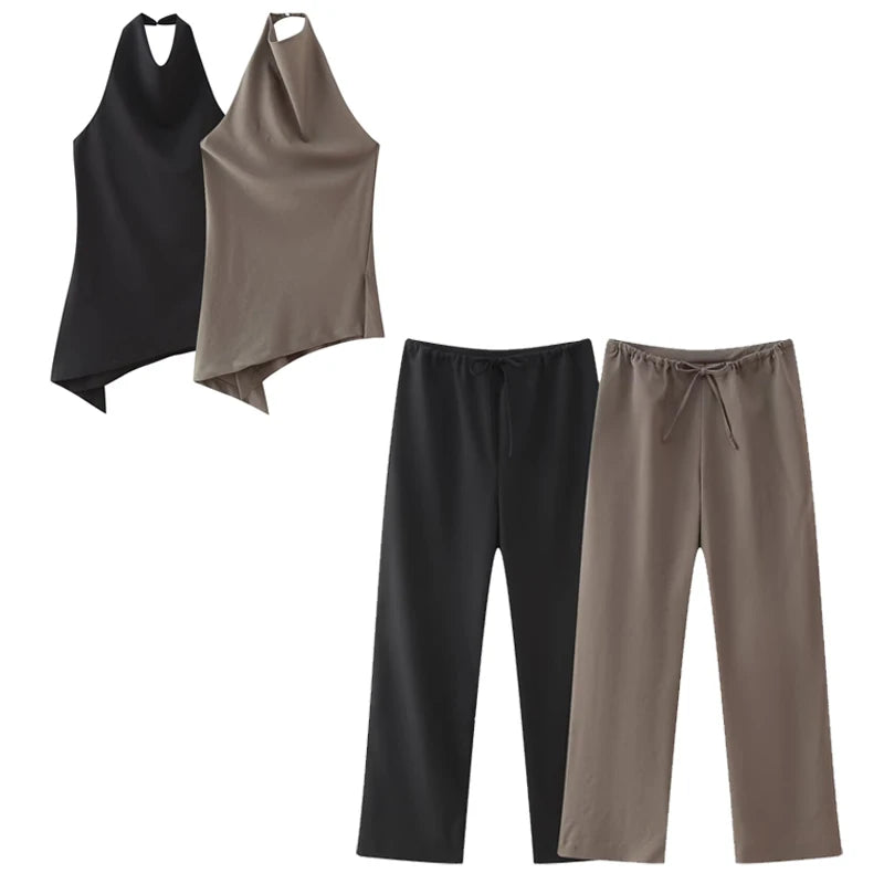 Satin Women's Two Pieces Set