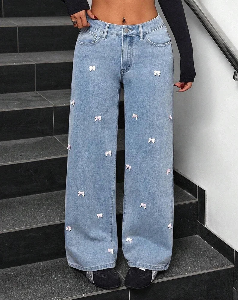 Pantalon Larges avec des Rubans