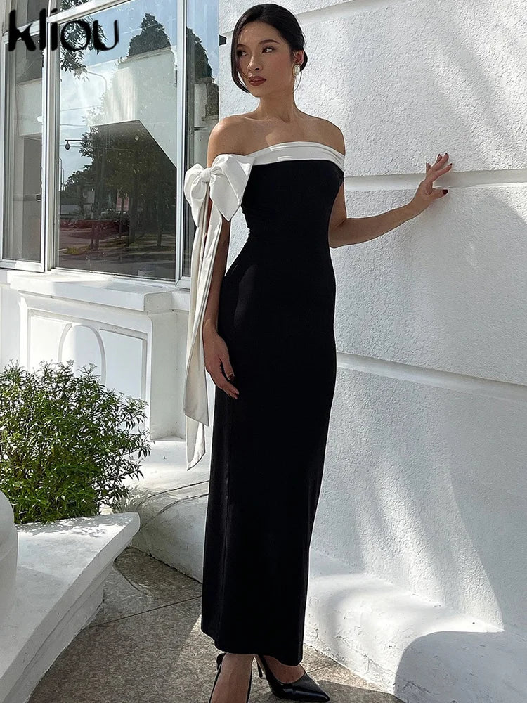 Robe de Soirée mi-longue avec Rubans