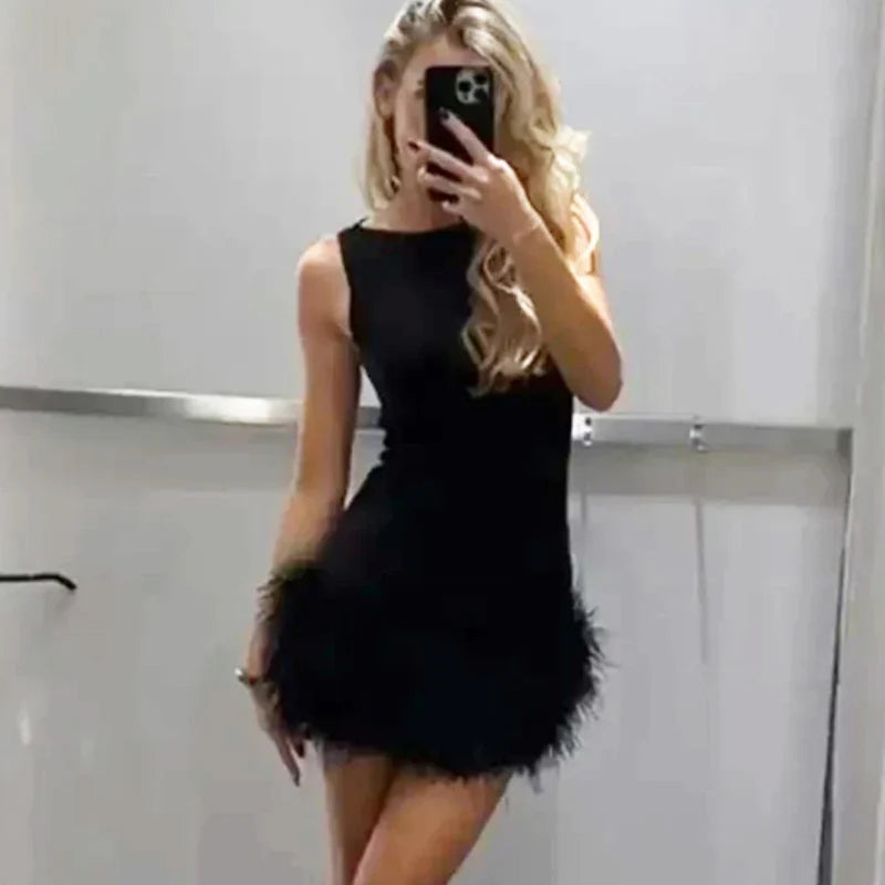 Robe en plumes Mini