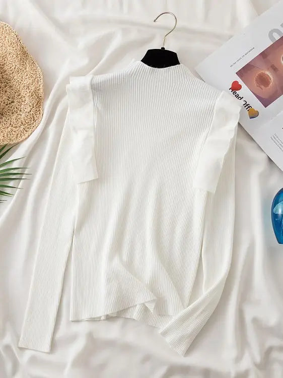 Pull Volants Col-roulé