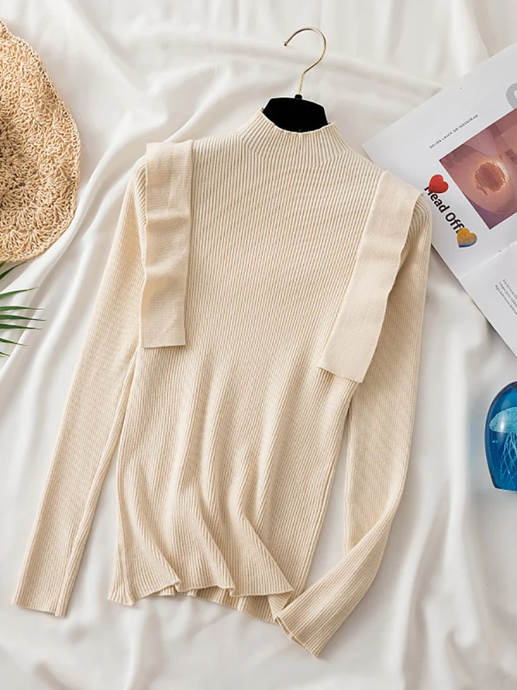 Pull Volants Col-roulé