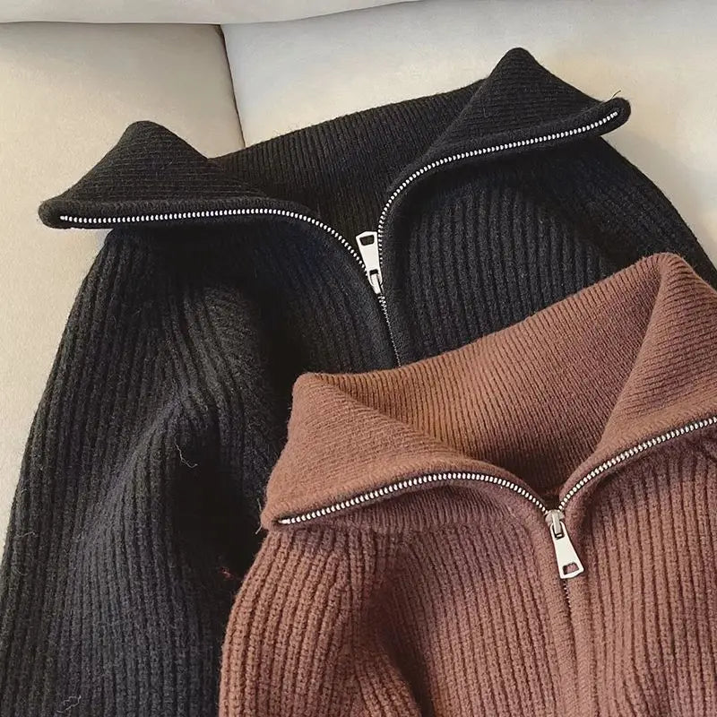 Half-zipper Sweater Top