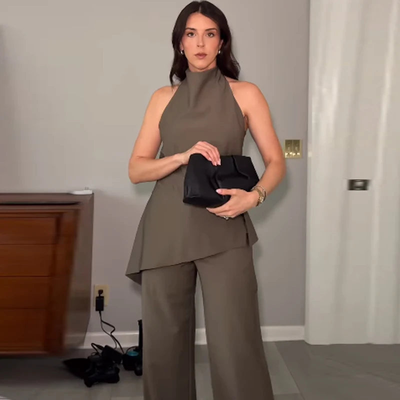 Satin Women's Two Pieces Set