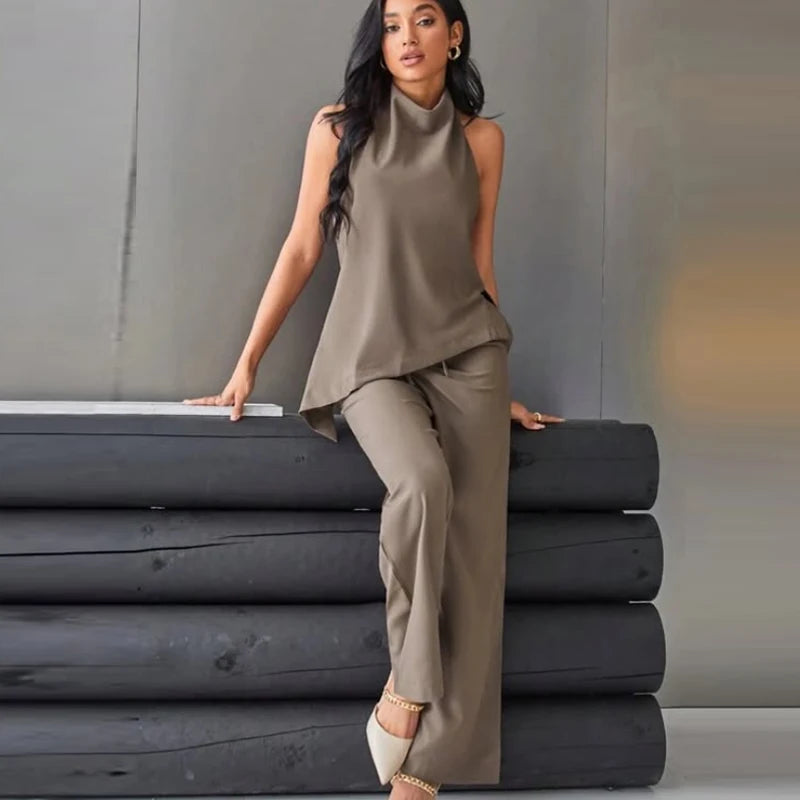 Satin Women's Two Pieces Set