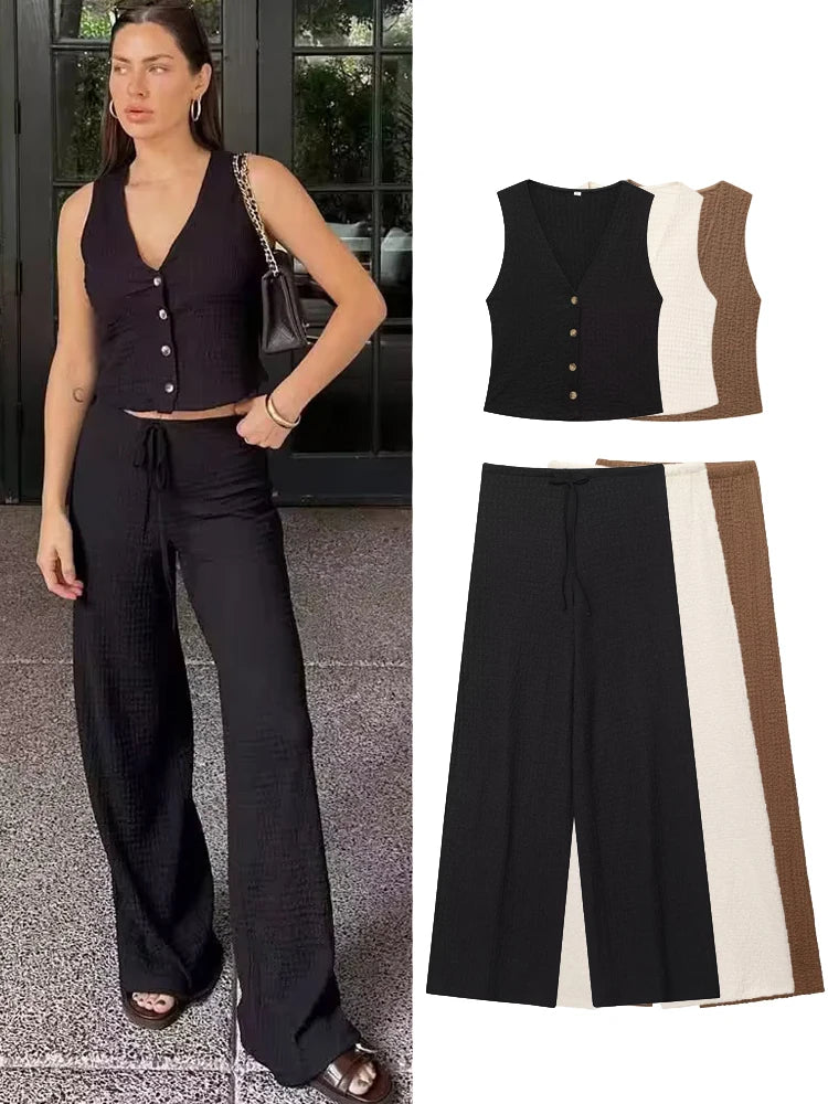 Ensemble deux pièces                          Pantalon Long et Haut Court