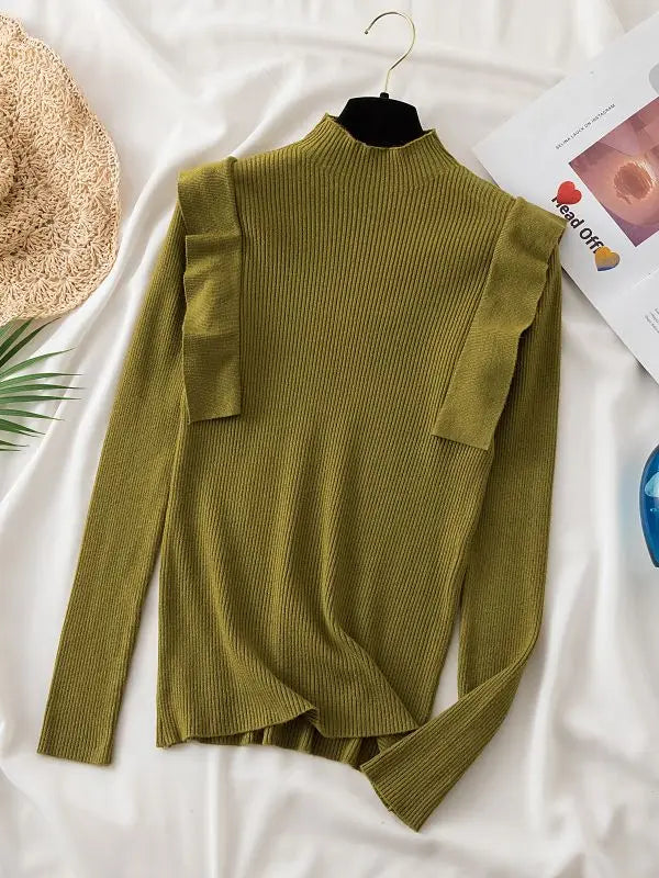 Pull Volants Col-roulé