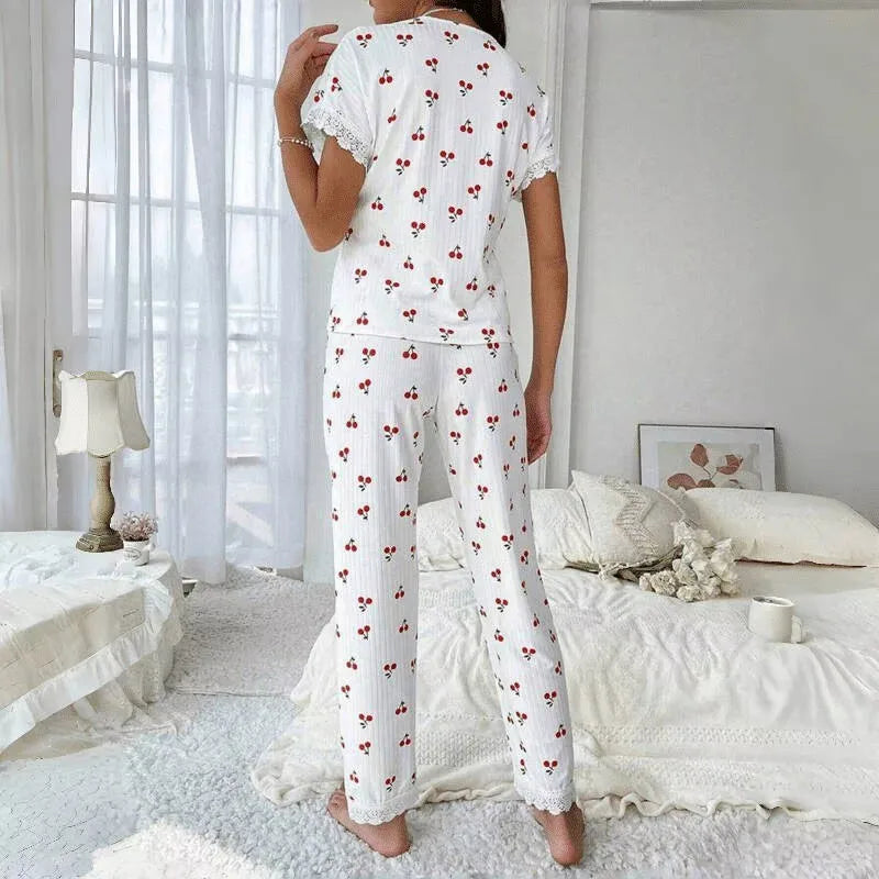 Pyjama 2 pièces cerise
