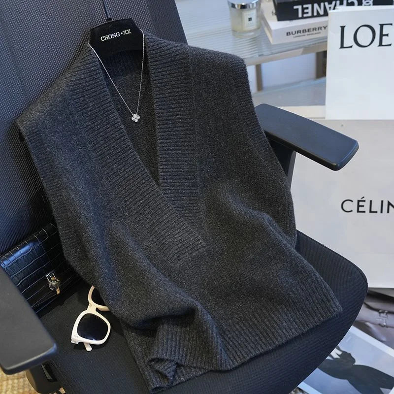 Tricoté Sans Manches à col en V