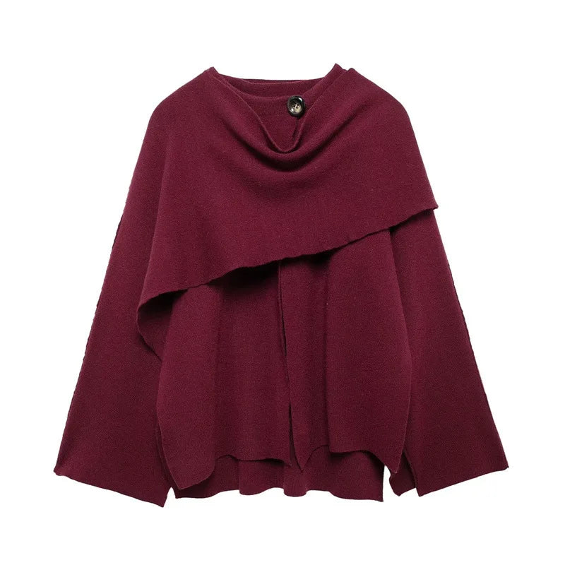 Women Fashion Scarf Woolen Jacket Long Sleeve