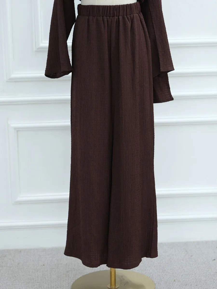 Ensemble deux pièces abaya Türkiye haut et pantalon