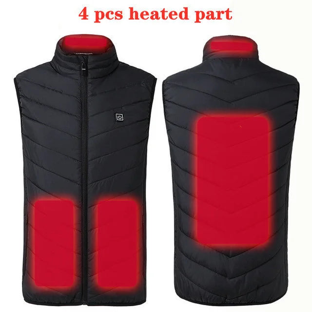 Gilet chauffant 17/13 zones pour femmes et hommes. Veste tactique électrique à chauffage USB.