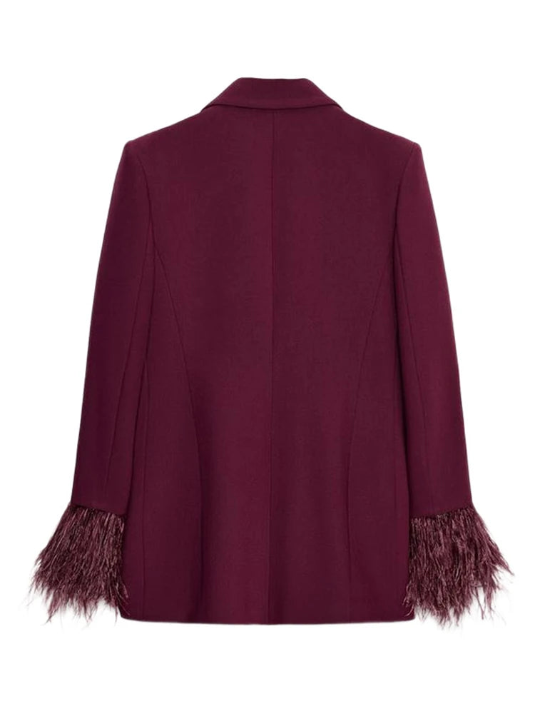 Pantalon et Blazer à Plumes