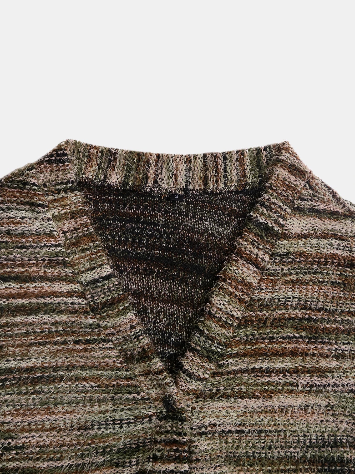 Gilet rayé à épaules tombantes cardigan en maille ample avec boutons