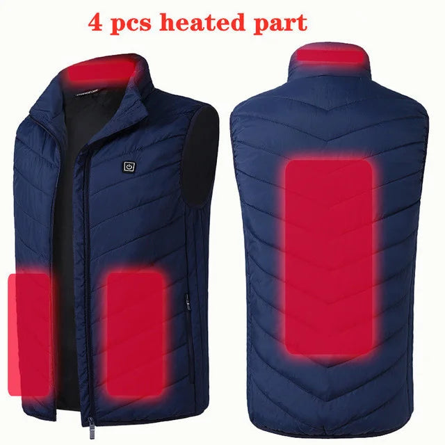 Gilet chauffant 17/13 zones pour femmes et hommes. Veste tactique électrique à chauffage USB.