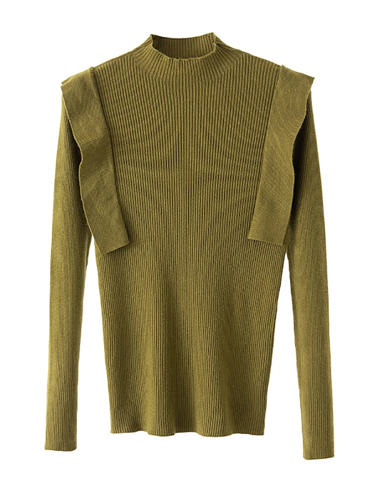 Pull Volants Col-roulé