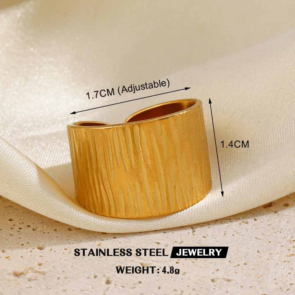 Bague en acier inoxydable doré en forme de cœur anneau creux, bijou étanche