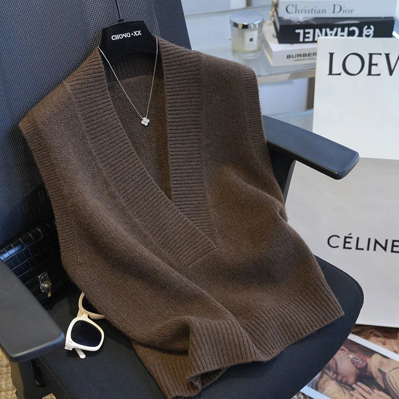 Tricoté Sans Manches à col en V