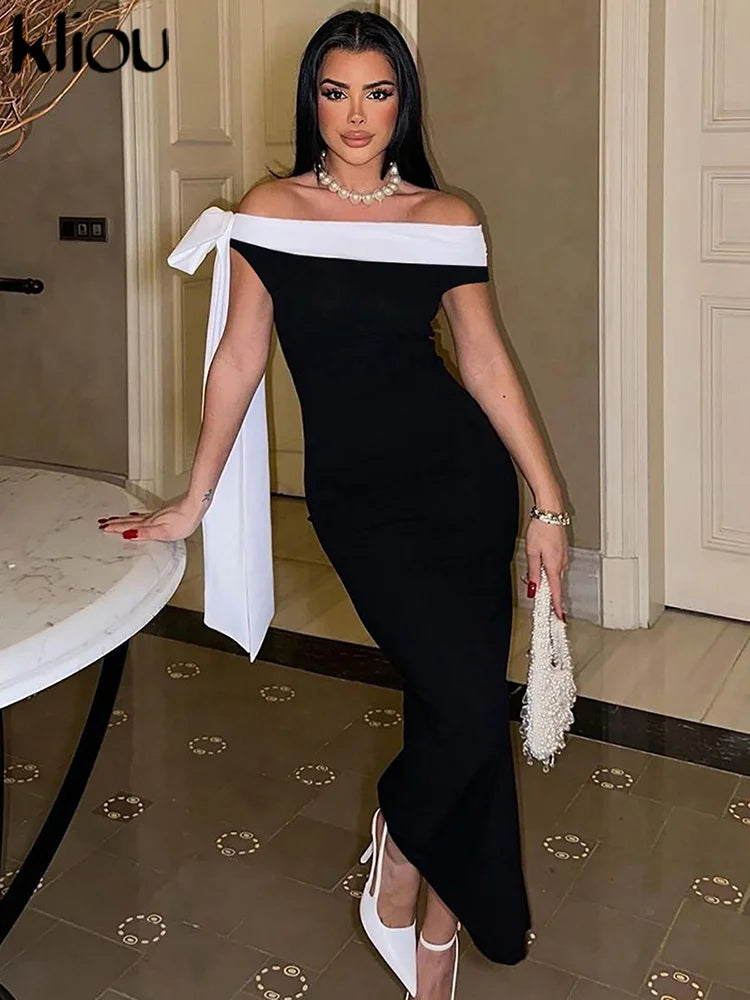 Robe de Soirée mi-longue avec Rubans